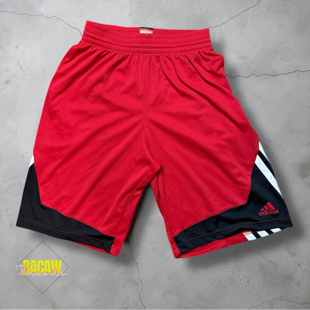 Adidas Men’s Medium Pro Madness Climalite Red Basketball Shorts